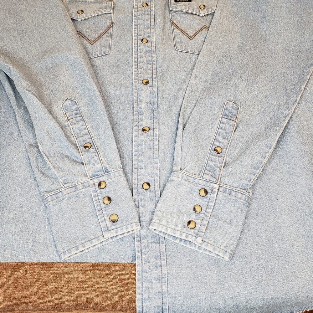 PENDLETON X WRANGLER Long Sleeve Western Work Shirt Cotton & Wool Men's Large - Picture 4 of 10